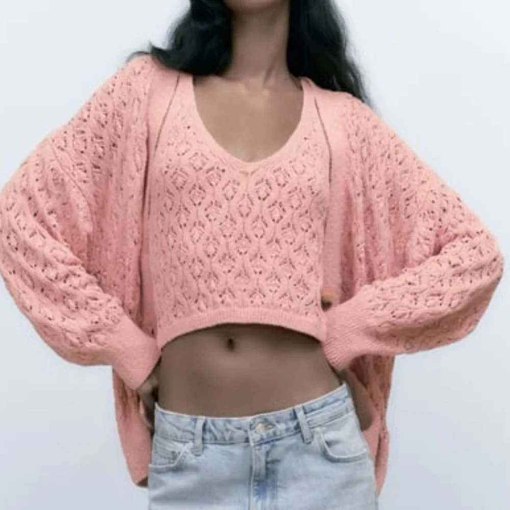 Zara Crochet Knit Crop Top